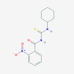 molecular formula C14H17N3O3S B5748010 N-[(cyclohexylamino)carbonothioyl]-2-nitrobenzamide 