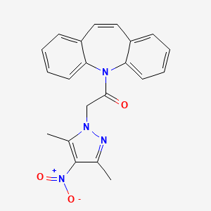 molecular formula C21H18N4O3 B5748046 5-[(3,5-dimethyl-4-nitro-1H-pyrazol-1-yl)acetyl]-5H-dibenzo[b,f]azepine 