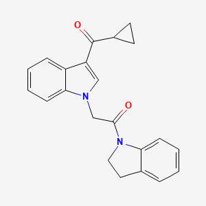 molecular formula C22H20N2O2 B5748049 cyclopropyl{1-[2-(2,3-dihydro-1H-indol-1-yl)-2-oxoethyl]-1H-indol-3-yl}methanone 