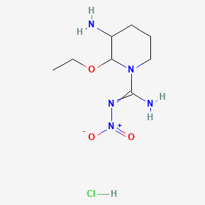 molecular formula C8H18ClN5O3 B574807 3-amino-2-ethoxy-N'-nitropiperidine-1-carboximidamide;hydrochloride CAS No. 180250-77-5