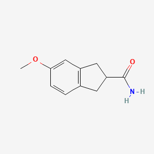 molecular formula C11H13NO2 B574808 5-methoxy-2,3-dihydro-1H-indene-2-carboxamide CAS No. 169031-88-3