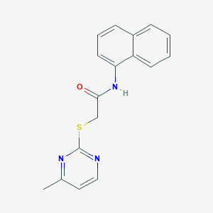 molecular formula C17H15N3OS B5748081 2-[(4-methyl-2-pyrimidinyl)thio]-N-1-naphthylacetamide 