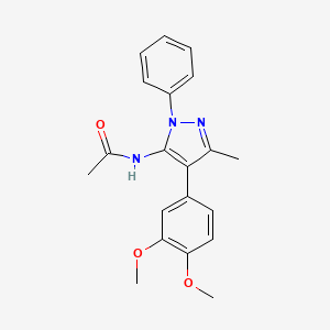 molecular formula C20H21N3O3 B5748155 N-[4-(3,4-dimethoxyphenyl)-3-methyl-1-phenyl-1H-pyrazol-5-yl]acetamide 