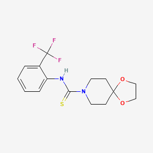 molecular formula C15H17F3N2O2S B5748177 N-[2-(trifluoromethyl)phenyl]-1,4-dioxa-8-azaspiro[4.5]decane-8-carbothioamide 