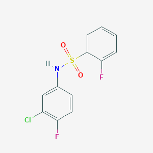 molecular formula C12H8ClF2NO2S B5748188 N-(3-chloro-4-fluorophenyl)-2-fluorobenzenesulfonamide 