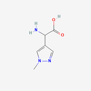molecular formula C6H9N3O2 B574819 2-amino-2-(1-methyl-1H-pyrazol-4-yl)acetic acid CAS No. 195070-68-9