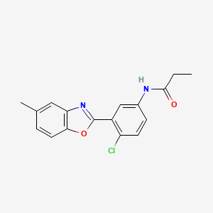 molecular formula C17H15ClN2O2 B5748206 N-[4-chloro-3-(5-methyl-1,3-benzoxazol-2-yl)phenyl]propanamide 