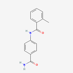 molecular formula C15H14N2O2 B5748231 N-[4-(aminocarbonyl)phenyl]-2-methylbenzamide 