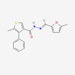 molecular formula C18H16N2O2S B5748255 5-methyl-N'-[(5-methyl-2-furyl)methylene]-4-phenyl-3-thiophenecarbohydrazide 