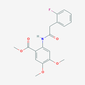molecular formula C18H18FNO5 B5748272 methyl 2-{[(2-fluorophenyl)acetyl]amino}-4,5-dimethoxybenzoate 