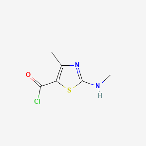 molecular formula C6H7ClN2OS B574832 4-Methyl-2-(methylamino)-1,3-thiazole-5-carbonyl chloride CAS No. 162651-13-0