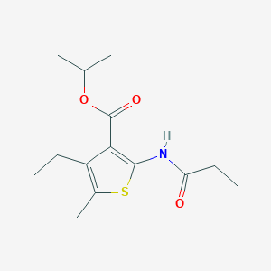 molecular formula C14H21NO3S B5748358 isopropyl 4-ethyl-5-methyl-2-(propionylamino)-3-thiophenecarboxylate 