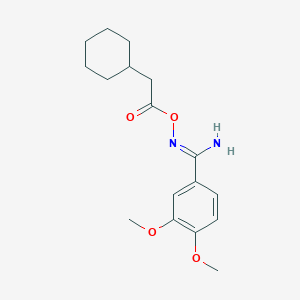 molecular formula C17H24N2O4 B5748393 N'-[(cyclohexylacetyl)oxy]-3,4-dimethoxybenzenecarboximidamide 