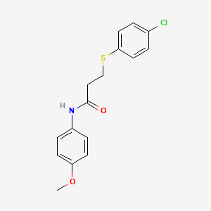 molecular formula C16H16ClNO2S B5748406 3-[(4-chlorophenyl)thio]-N-(4-methoxyphenyl)propanamide 