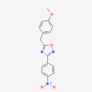 molecular formula C16H13N3O4 B5748407 5-(4-methoxybenzyl)-3-(4-nitrophenyl)-1,2,4-oxadiazole 
