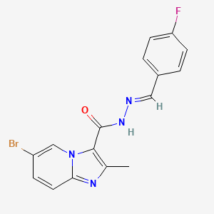 molecular formula C16H12BrFN4O B5748444 6-bromo-N'-(4-fluorobenzylidene)-2-methylimidazo[1,2-a]pyridine-3-carbohydrazide 