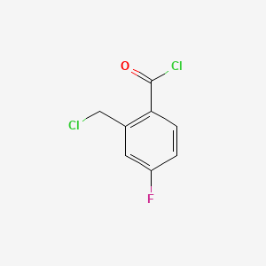 molecular formula C8H5Cl2FO B574848 2-(Chloromethyl)-4-fluorobenzoyl chloride CAS No. 191934-71-1