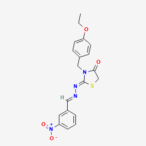 molecular formula C19H18N4O4S B5748489 3-nitrobenzaldehyde [3-(4-ethoxybenzyl)-4-oxo-1,3-thiazolidin-2-ylidene]hydrazone 