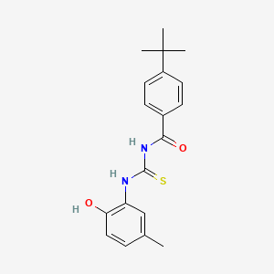 molecular formula C19H22N2O2S B5748506 4-tert-butyl-N-{[(2-hydroxy-5-methylphenyl)amino]carbonothioyl}benzamide 