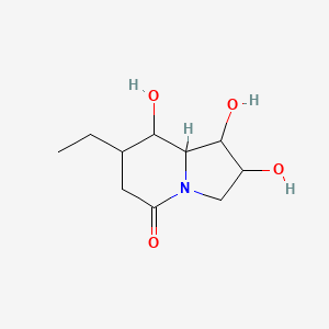molecular formula C10H17NO4 B574852 7-Ethyl-1,2,8-trihydroxyhexahydroindolizin-5(1H)-one CAS No. 172838-31-2