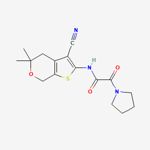 N-(3-cyano-5,5-dimethyl-4,7-dihydro-5H-thieno[2,3-c]pyran-2-yl)-2-oxo-2-(1-pyrrolidinyl)acetamide