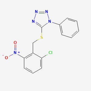 molecular formula C14H10ClN5O2S B5748533 5-[(2-chloro-6-nitrobenzyl)thio]-1-phenyl-1H-tetrazole 