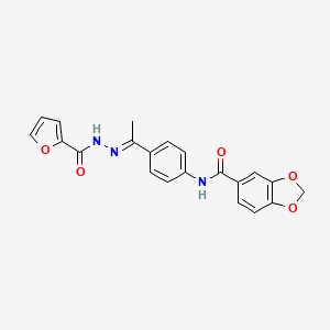 molecular formula C21H17N3O5 B5748534 N-[4-(N-2-furoylethanehydrazonoyl)phenyl]-1,3-benzodioxole-5-carboxamide 