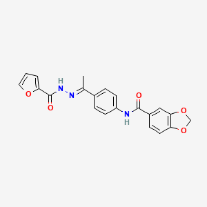 N-[4-(N-2-furoylethanehydrazonoyl)phenyl]-1,3-benzodioxole-5-carboxamide