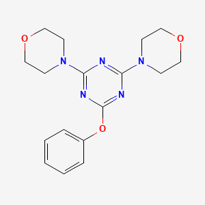 molecular formula C17H21N5O3 B5748552 2,4-di-4-morpholinyl-6-phenoxy-1,3,5-triazine 