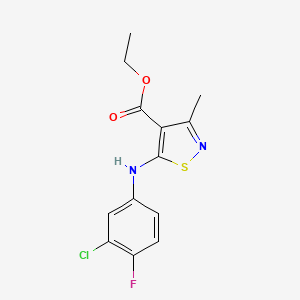 ethyl 5-[(3-chloro-4-fluorophenyl)amino]-3-methyl-4-isothiazolecarboxylate