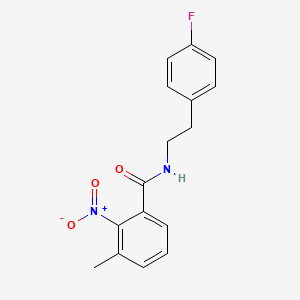 molecular formula C16H15FN2O3 B5748611 N-[2-(4-fluorophenyl)ethyl]-3-methyl-2-nitrobenzamide 