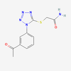 molecular formula C11H11N5O2S B5748625 2-{[1-(3-acetylphenyl)-1H-tetrazol-5-yl]thio}acetamide 