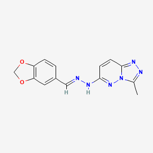 molecular formula C14H12N6O2 B5748633 1,3-benzodioxole-5-carbaldehyde (3-methyl[1,2,4]triazolo[4,3-b]pyridazin-6-yl)hydrazone 