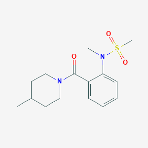 molecular formula C15H22N2O3S B5748674 N-methyl-N-{2-[(4-methyl-1-piperidinyl)carbonyl]phenyl}methanesulfonamide 