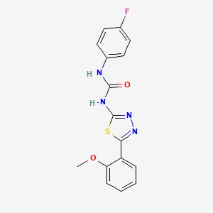 molecular formula C16H13FN4O2S B5748686 N-(4-fluorophenyl)-N'-[5-(2-methoxyphenyl)-1,3,4-thiadiazol-2-yl]urea 