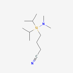 molecular formula C12H26N2Si B574869 Butanenitrile, 4-[(dimethylamino)bis(1-methylethyl)silyl]- CAS No. 163794-91-0