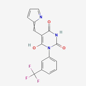 molecular formula C16H10F3N3O3 B5748691 5-(1H-pyrrol-2-ylmethylene)-1-[3-(trifluoromethyl)phenyl]-2,4,6(1H,3H,5H)-pyrimidinetrione 