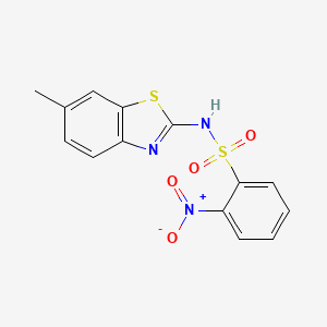 molecular formula C14H11N3O4S2 B5748699 N-(6-methyl-1,3-benzothiazol-2-yl)-2-nitrobenzenesulfonamide 