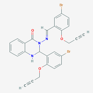 molecular formula C27H19Br2N3O3 B5748747 3-{[5-bromo-2-(2-propyn-1-yloxy)benzylidene]amino}-2-[5-bromo-2-(2-propyn-1-yloxy)phenyl]-2,3-dihydro-4(1H)-quinazolinone 
