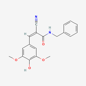 molecular formula C19H18N2O4 B5748758 N-benzyl-2-cyano-3-(4-hydroxy-3,5-dimethoxyphenyl)acrylamide 