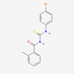 molecular formula C15H13BrN2OS B5748764 N-{[(4-bromophenyl)amino]carbonothioyl}-2-methylbenzamide 
