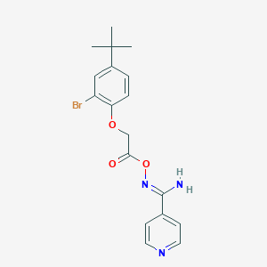 molecular formula C18H20BrN3O3 B5748787 N'-{[2-(2-bromo-4-tert-butylphenoxy)acetyl]oxy}-4-pyridinecarboximidamide 