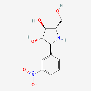 molecular formula C11H14N2O5 B574879 (2S,3S,4S,5S)-2-(hydroxymethyl)-5-(3-nitrophenyl)pyrrolidine-3,4-diol CAS No. 188745-00-8