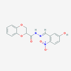 molecular formula C16H13N3O6 B5748794 N'-(5-hydroxy-2-nitrobenzylidene)-2,3-dihydro-1,4-benzodioxine-2-carbohydrazide 