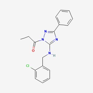 molecular formula C18H17ClN4O B5748801 N-(2-chlorobenzyl)-3-phenyl-1-propionyl-1H-1,2,4-triazol-5-amine 