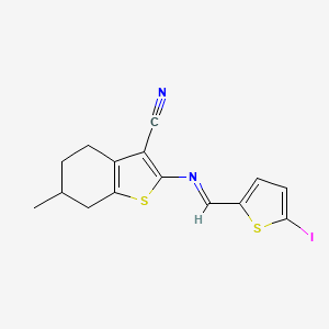 2-{[(5-iodo-2-thienyl)methylene]amino}-6-methyl-4,5,6,7-tetrahydro-1-benzothiophene-3-carbonitrile