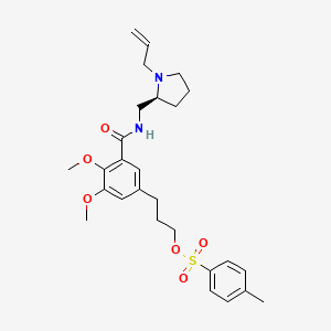 molecular formula C27H36N2O6S B574883 (S)-2,3-DIMETHOXY-5-[3-[[(4-METHYLPHENYL)-SULFONYL]OXY]-PROPYL]-N-[[1-(2-PROPENYL)-2-PYRROLIDINYL]METHYL]-BENZAMIDE CAS No. 166173-74-6