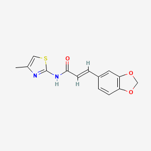 molecular formula C14H12N2O3S B5748838 3-(1,3-benzodioxol-5-yl)-N-(4-methyl-1,3-thiazol-2-yl)acrylamide 