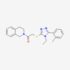 molecular formula C22H24N4OS B5748869 2-({[4-ethyl-5-(2-methylphenyl)-4H-1,2,4-triazol-3-yl]thio}acetyl)-1,2,3,4-tetrahydroisoquinoline 