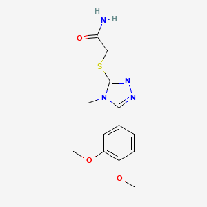 molecular formula C13H16N4O3S B5748876 2-{[5-(3,4-dimethoxyphenyl)-4-methyl-4H-1,2,4-triazol-3-yl]sulfanyl}acetamide 